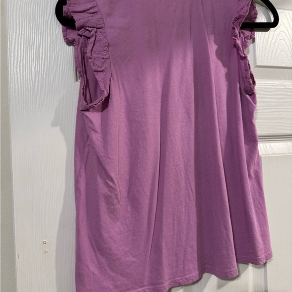 LOFT Lilac Ruffle Sleeve Blouse - Picture 1 of 1